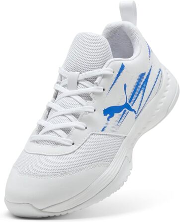 Дитячі унісекс кросівки PUMA Varion Li Jr для залу (Indoor Court Shoe), білі/блакитні, розмір 38 EU