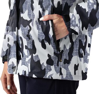 Жіноча зимова куртка YSENTO: водонепроникна, для катання на лижах, софтшелл, флісова, функціональна з капюшоном, білий (XXL, камуфляж)