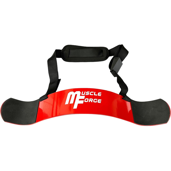 MuscleForge Біцепс-тренажер Arm Blaster, ізолятор для біцепса та м'язів рук, біцепс-бластер для бодібілдингу та силових тренувань, червоний