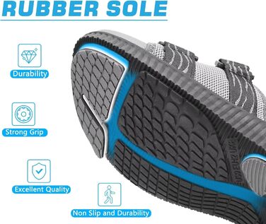 Чоловічі трекінгові сандалі KuaiLu: зручні, ортопедичні, для підтримки стопи при фасціїтісу, літні, легкі, відкриті, з регулюванням на липучці (44 EU, чорно-сірий)