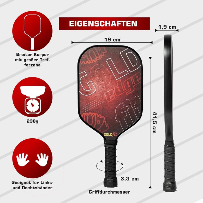 Набір для піклболу з карбоновим волокном, 4 м'ячі, сумка, легкий, ергономічний, для чоловіків та жінок всіх рівнів