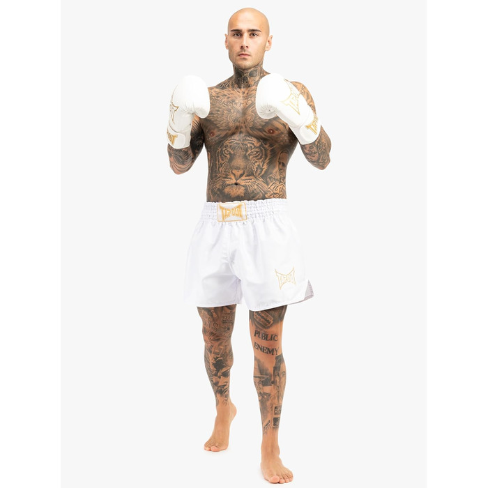 Боксерські рукавички Tapout з екошкіри Torrey, білі/золоті, 8 oz