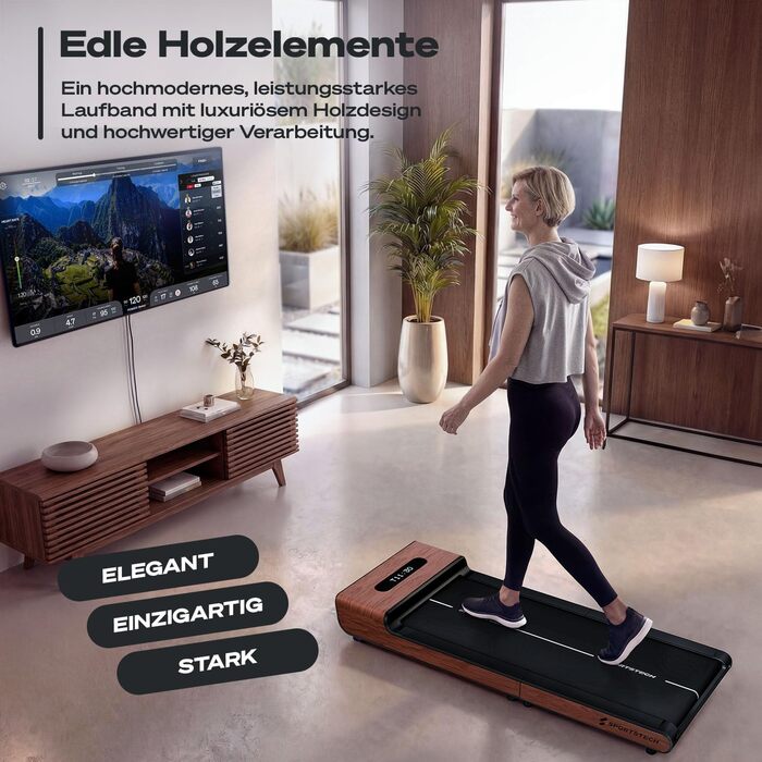 Бігова доріжка Sportstech WalkingPad Pro для дому: складана, до 8 км/год, з лічильником кроків, для офісу, 120 кг, з додатком, тиха, німецька якість