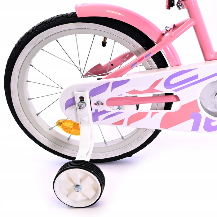 Рожевий дитячий велосипед для дівчаток 16 дюймів: легка рама, кошик та бічні допоміжні колеса