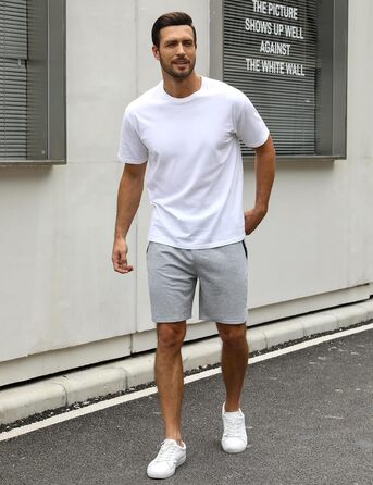 Чоловічі літні спортивні шорти Activewear з бавовни, легкі повсякденні шорти-джогери з кишенями на блискавці, сірі, розміри S-XXL