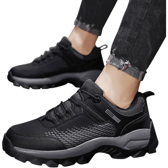 Черевики для трекінгу та хайкінгу чоловічі, водонепроникні, легкі, зручні, антиколізійні, для туризму та трейлраннінгу (39 EU, чорний)