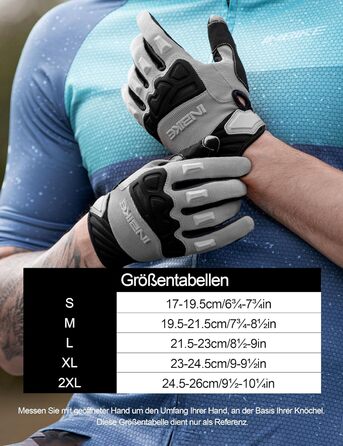 Рукавички INBIKE MTB для мотокросу та гірського велосипеда з захистом пальців TPR та SCR-подушечкою, сірі, розмір M