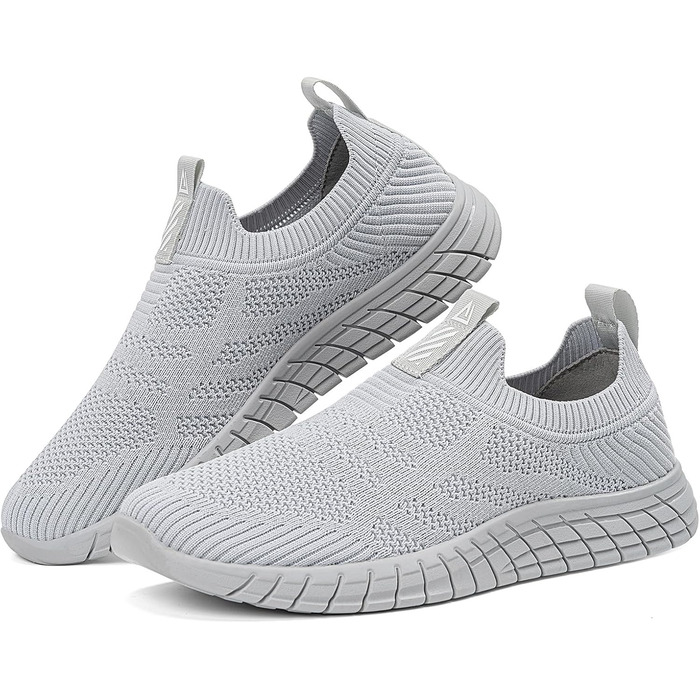 Сліпони чоловічі без шнурівки, спортивні кросівки сірого кольору, дихаючі, для ходьби та бігу, розмір 45 EU