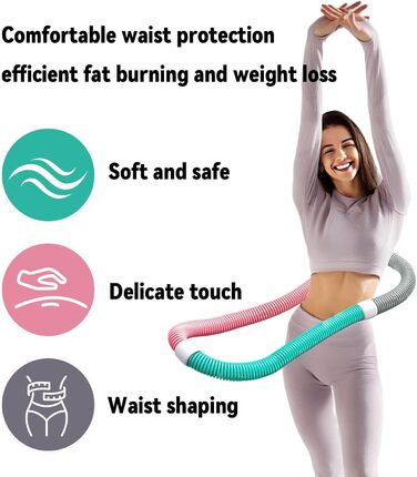 Hula Hoop для дорослих 1.2 кг, обтяжений фітнес-обруч з розбірною конструкцією. М'який обруч для дому, спортзалу, школи. (Для досвідчених)