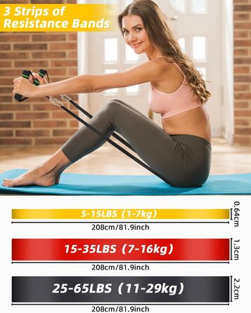 Набір еластичних стрічок FAOKZE для фітнесу, йоги, стрейчингу та силових тренувань (5 шт.)