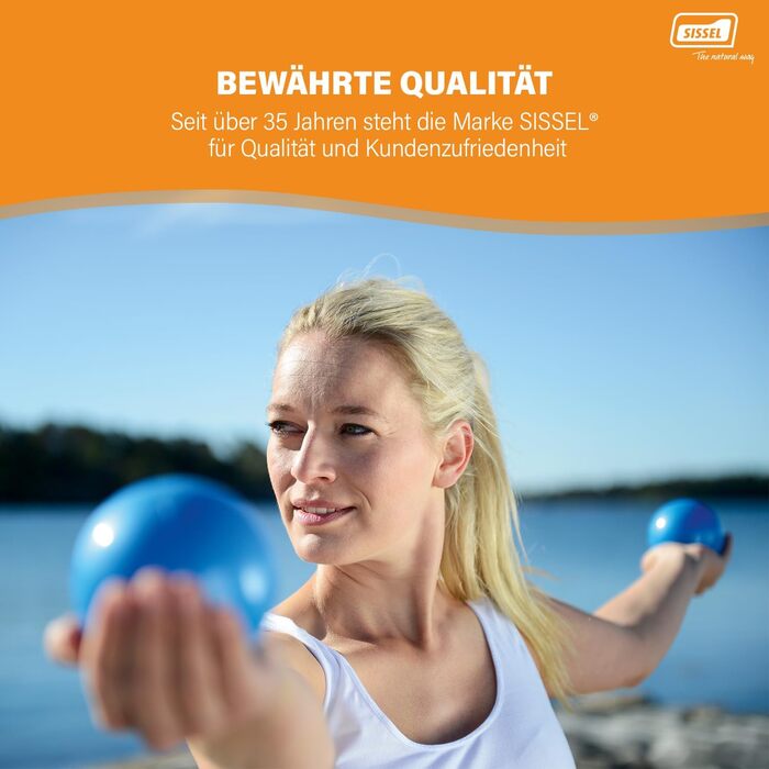Сет з 2 тонізуючих м'ячів SISSEL Pilates 900 г, для балансу та сили, універсальні для тренування рук, плечей та верхньої частини тіла, компактні, ефективні, колір