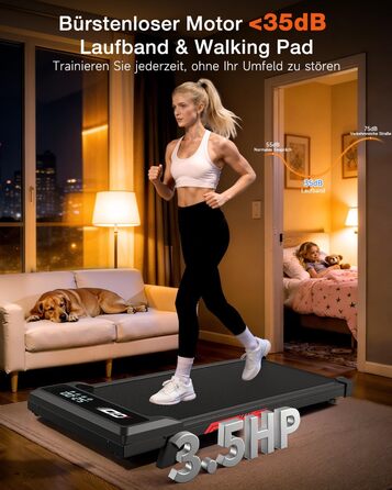 Бігова доріжка електрична складана з кутом нахилу 9%, 1-10 км/год Walking Pad для дому та офісу, двигун 3.0 к.с., LED-дисплей, амортизація, до 140 кг, чорна