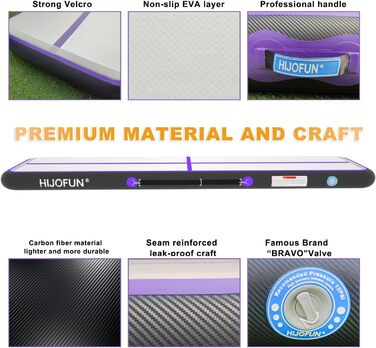 Надувна гімнастична мат для акробатики та тренувань 3/4/5/6 метрів заввишки 20 см. Підходить для йоги, тхеквондо, акробатики. Розміри: 400х100х20 см.