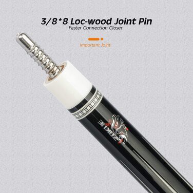 Більярдний кий Konllen з низькою відволікаючою лінією, з подовженням та кейсом (10,5 мм, 11,5 мм, 12,5 мм наконечники Tigerspitze, XTC-чохол, 3/8 x 8 радіальний штифт, довжина 147 см) Dragon-1, EU 12.5mm