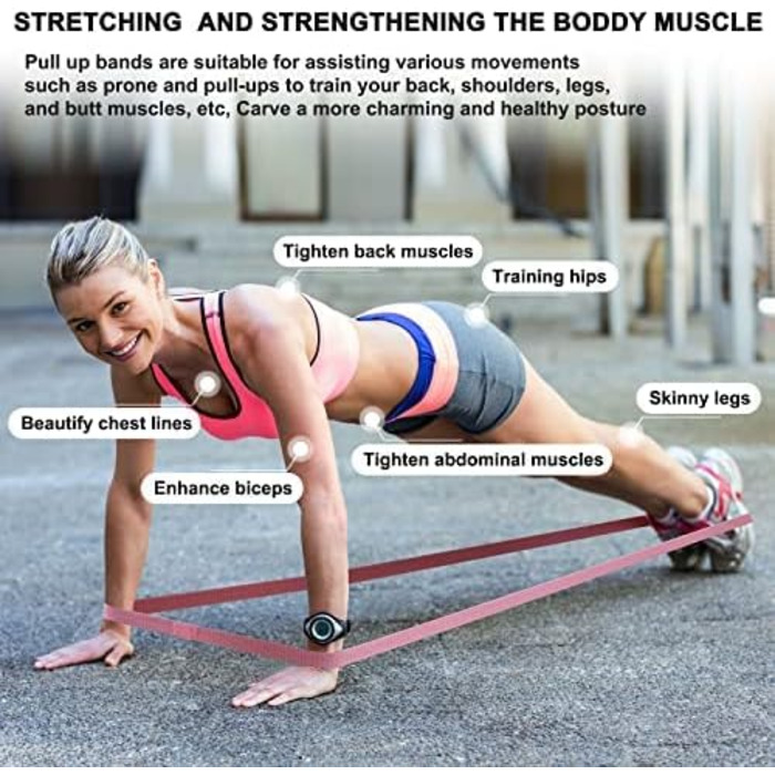 Набір еластичних стрічок для фітнесу CORTNOE - стрічки для кроссфіту з дверним кріпленням та ручками