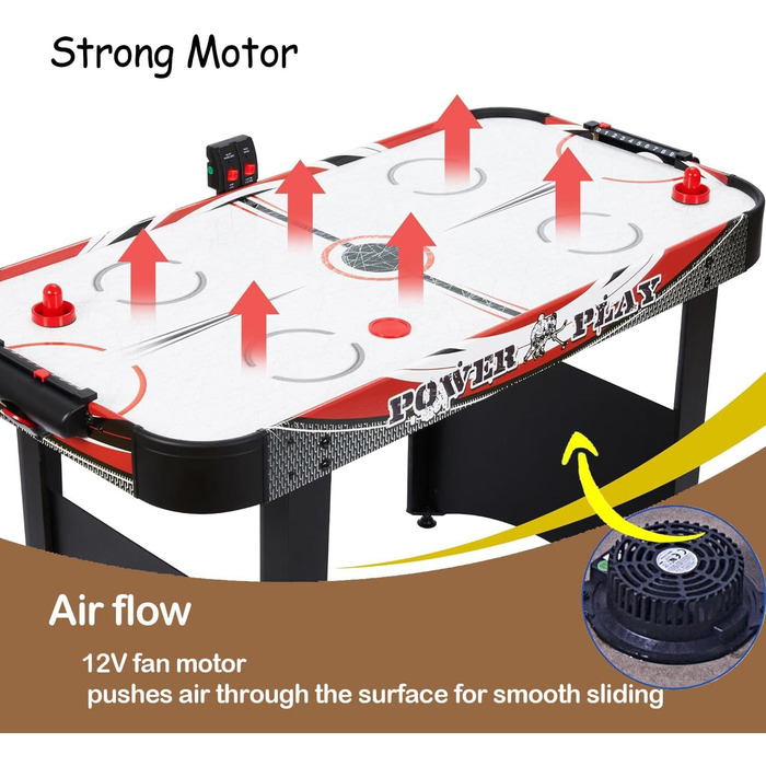 Набір для гри в аерохокей з цифровою системою підрахунку очок, 4 фути, для дорослих (2 шайби, 2 ручки)