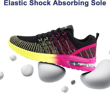 Жіночі кросівки Hitmars для бігу та фітнесу: дихаючі, з амортизацією, чорний колір, розміри EU 36-42