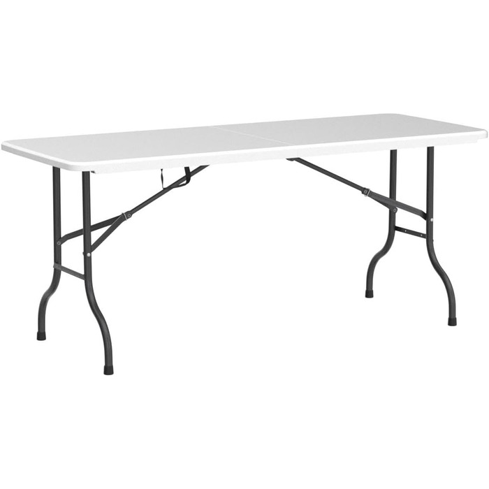 Складний садовий/кампінговий стіл MaxxGarden 180x70x74 см – білий, пластиковий, для дому та на вулицю