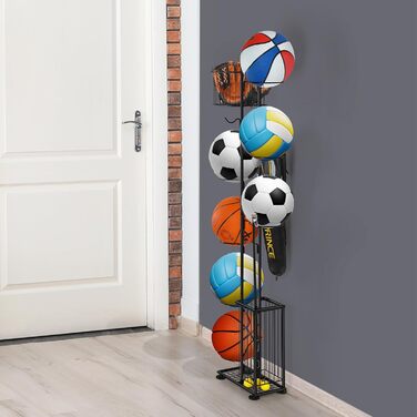 Металевий тримач для м'ячів Nandae: стійка підставка для футбольного, баскетбольного та волейбольного м'яча для гаража та дитячої кімнати