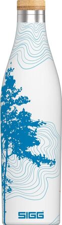 Термос пляшка SIGG Meridian 0,5 л Sumatra Tree, ізольована, з подвійними стінками з нержавіючої сталі 18/8, бамбукова кришка, без BPA та пластику, вузька, герметична