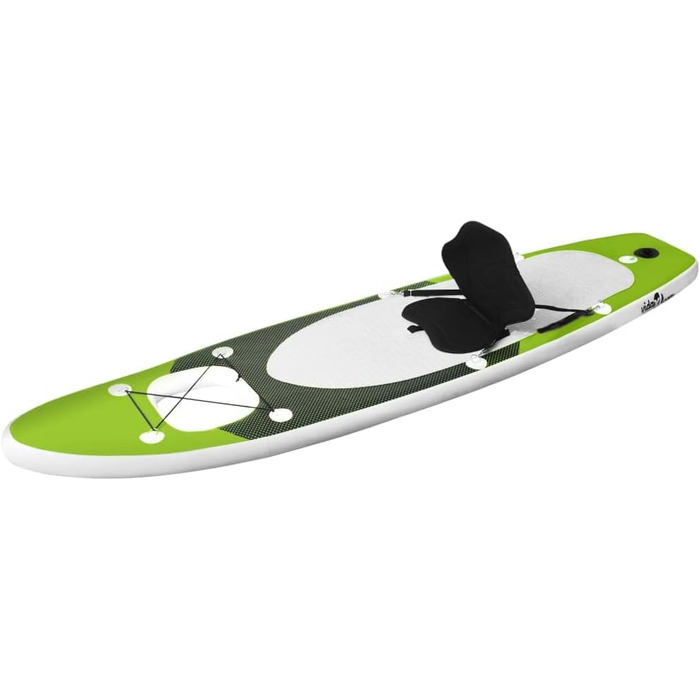 Надувна SUP-дошка для дорослих vidaXL 300x76x10 см, зелена, комплект для серфінгу та падлбордингу