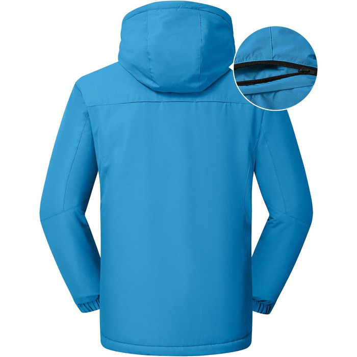 Чоловіча куртка для сноубордингу та лижного спорту Rdruko, водонепроникна, з утеплювачем, флісова капюшон, блакитна