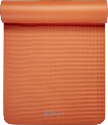 Yogamat Gaiam Essentials товстий 1 см, оранжевий, 183x61 см з ременем для перенесення - для йоги та фітнесу