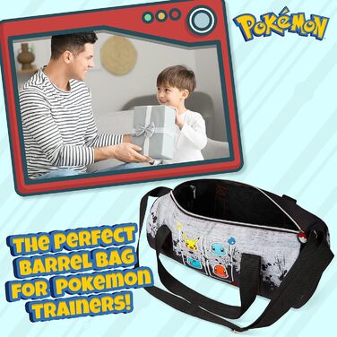 Дитяча спортивна сумка Pokemon, велика дорожня сумка з основним відділенням, ременем та ручками, для хлопчиків і дівчаток, чорна/сіра