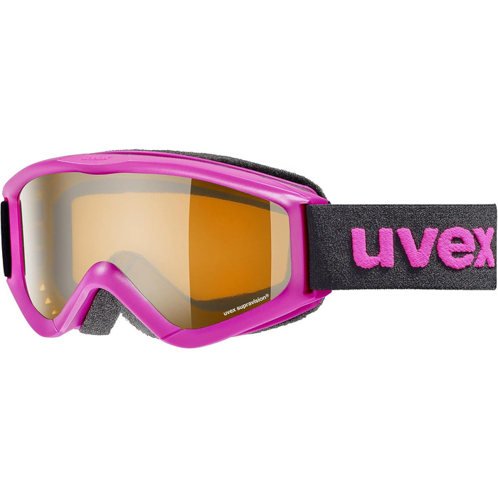 Дитяча лижна маска uvex speedy pro, контрастна, антифог, збільшене поле зору, жовто-чорна/золота лінза