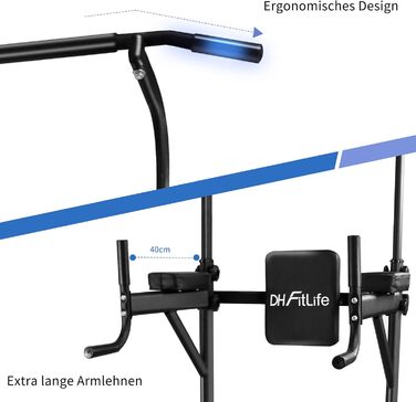 Power Tower DH FitLife: турнік, бруси для віджимань та тренажер спини | Станція для силових тренувань вдома