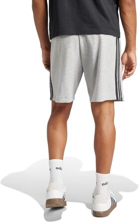 Чоловічі шорти Adidas Essential Three Stripes French Terry, сірі з чорними смугами, розмір XL