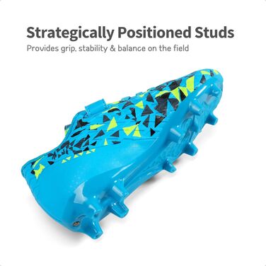 Дрим Пейрс: Футбольні черевики для дітей (хлопчики та дівчатка) – дихаючі, унісекс, для залу та тренувань, спортивні, для активного відпочинку, чорно-неонові кольори (35 EU, королівський синій, неоновий зелений)