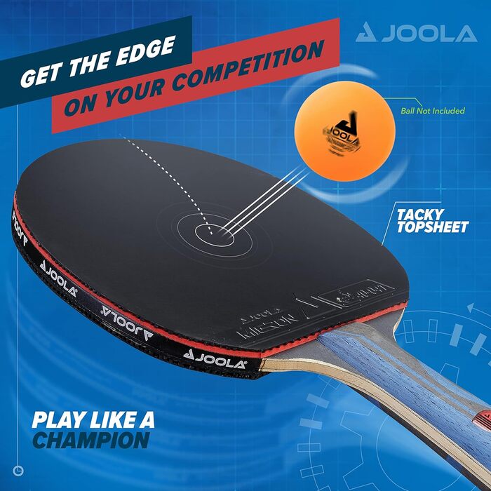 Тенісна ракетка JOOLA Infinity Edge з про-карбоновою технологією, чорна гума, для турнірів і тренувань, темно-синя