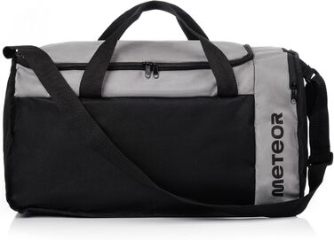 Спортивна сумка Meteor 40 л для дітей і дорослих, чорна/сіра, для плавання, фітнесу, подорожей, плечова, шкільна