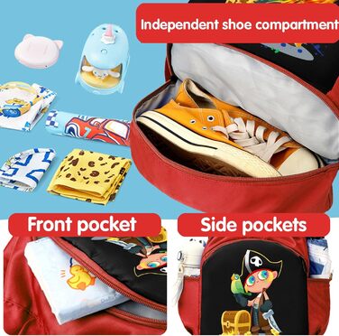 Дитяча спортивна сумка YOUYIKE, водонепроникний рюкзак з відділенням для мокрого одягу, сумка для занять спортом, Gym Bag для дівчаток та хлопчиків, зелений (червоний)