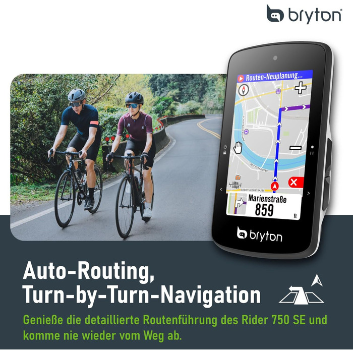 Велокомп'ютер Bryton Rider 750SE з GPS, 2.8'' кольоровий сенсорний екран, офлайн карта ЄС, навігація
