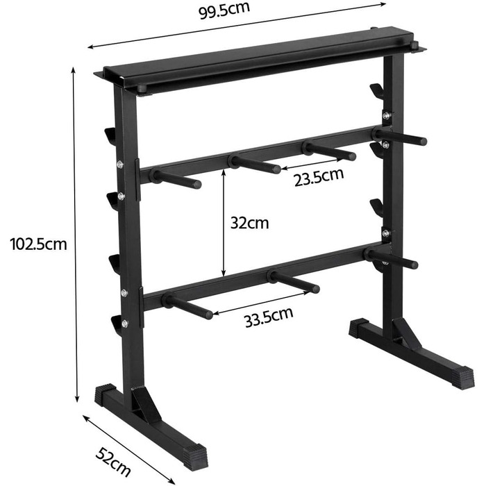 Стійка для гантелей Yaheetech, 3-рівнева, до 300 кг, сталева, 99,5x52x102,5 см