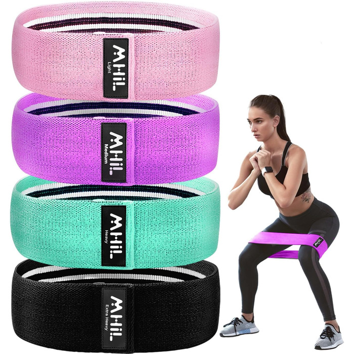 Еластичні стрічки для фітнесу MhIL – набір з 5 шт. для тренувань ніг, сідниць та стегон