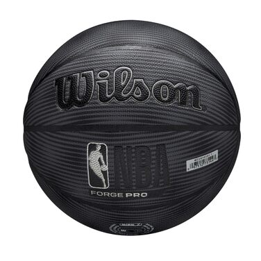 Баскетбольні м'ячі Wilson NBA Forge Pro Indoor/Outdoor, розмір 6 та 7, чорний/сріблястий. Офіційний м'яч NBA.