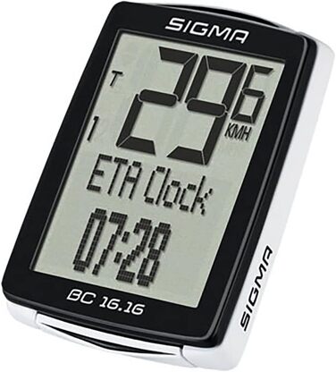 Велокомп'ютер Sigma Sport BC 16.16 STS CAD, 16 функцій, бездротовий, чорний, з індикатором прибуття