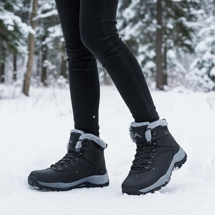Зимові черевики для жінок CC-Los, теплі, чорні, антиковзаючі, розмір 40 EU