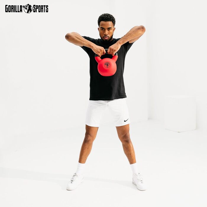 Kettlebell GORILLA SPORTS 2-32 кг, чавунний, вініловий, для фітнесу та силових тренувань