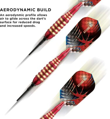 Дротики для дартсу VIPER Atomic Bee з м'яким наконечником, 16 г, червоні, для електронної мішені