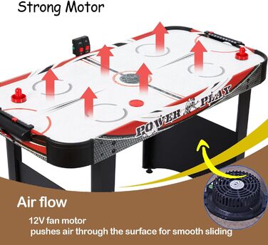 Набір для гри в аерохокей з цифровою системою підрахунку очок, 4 фути, для дорослих (2 шайби, 2 ручки)