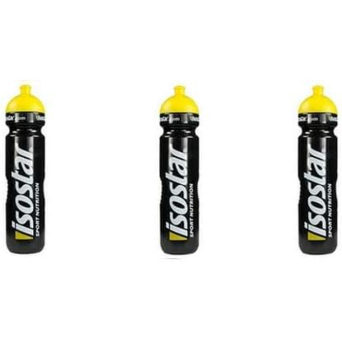 Спортивна пляшка для води Isostar 1000 мл, BPA-free, для бігу, велоспорту, тренажерного залу, туризму, герметична кришка Push & Pull (набір 3 шт.)
