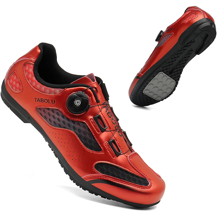 Чоловічі велотуфлі для MTB та шосейної їзди, без фіксатора, червоні (47 EU)