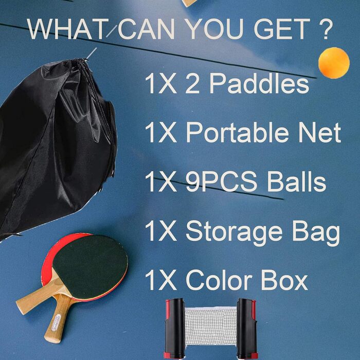 Набір для настільного тенісу Coriver: 2 ракетки, 9 м'ячів, сумка. Професійний спортивний набір для гри в приміщенні та на вулиці