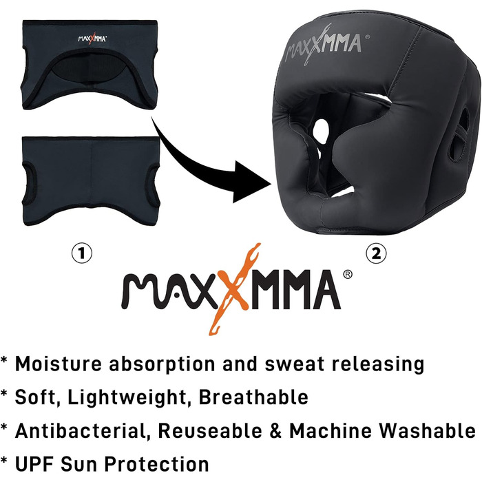 Захисний шолом MaxxMMA для боксу, ММА, кікбоксингу, карате та тхеквондо, повне покриття, для тренувань та спарингів