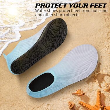 Водні черевики для плавання та відпочинку на пляжі WateLves: чоловічі та жіночі, швидко сохнуть, дихаючі, унісекс, розміри 34-47 EU, кольори: світло-зелений, блакитно-сірий