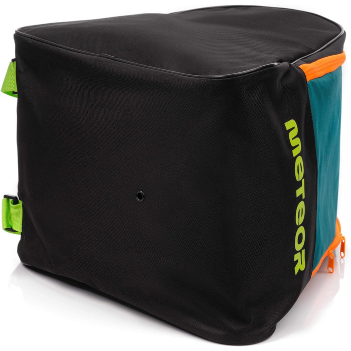 Чохол для лижних черевиків Meteor 42x42x30 см - рюкзак для лиж, черевиків, шолома та аксесуарів. Міцний, водостійкий, з поліестеру 600D, з ручками, для зберігання лижного спорядження. Зелений / Чорний